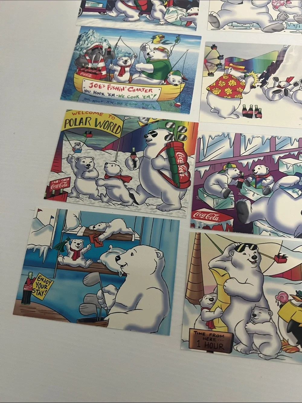 1996 South Pole Vacation Coca Cola Polar Bears Trading Cards (15) - Lot #4